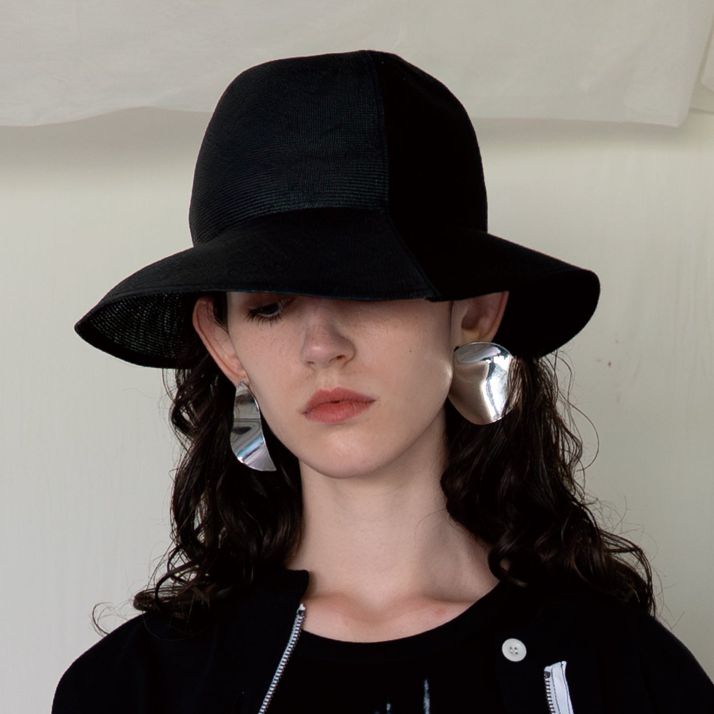 millina/Buntal x Linen Mannish hat/35-26110