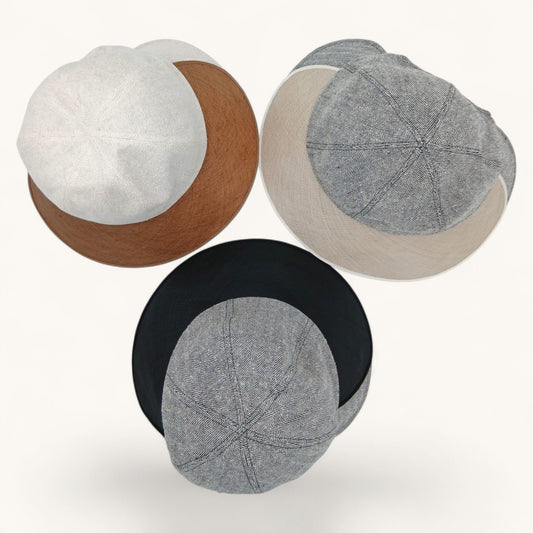 millina/Silk-blend linen double-brimmed hat/35-26109
