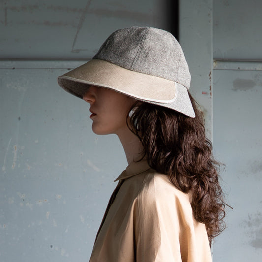 millina/Silk-blend linen double-brimmed hat/35-26109