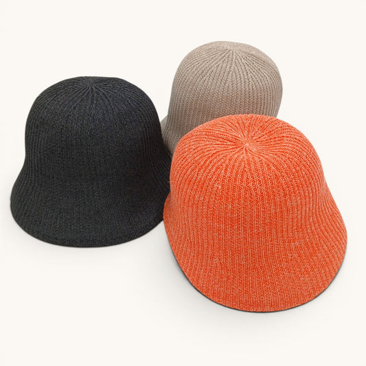 millina/Ribbed knit bucket hat/35-26100