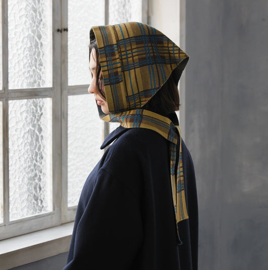 RELICAKE/チェックニットバブーシュカ/43-25203