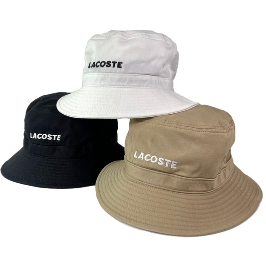 LACOSTE/LACOSTE WASHED LOGO BUCKET HAT/L-1317