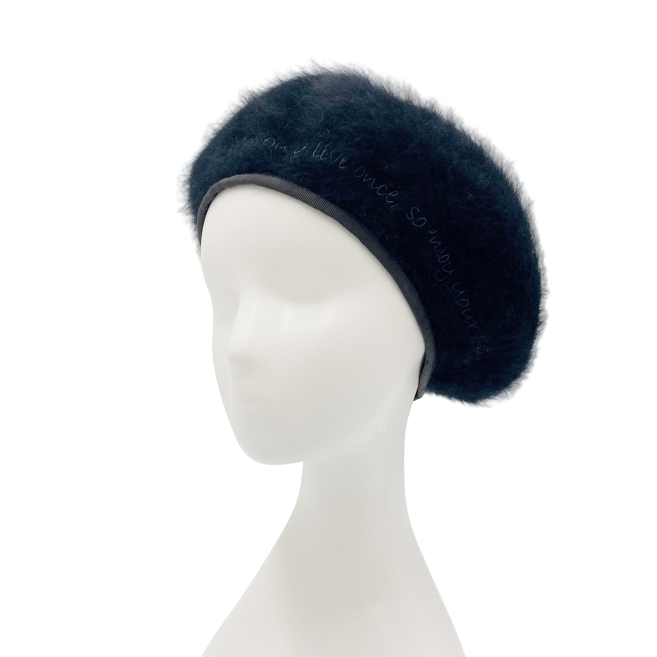 Haihai/アンゴラ混ふわモフパイピングベレー/LE-012