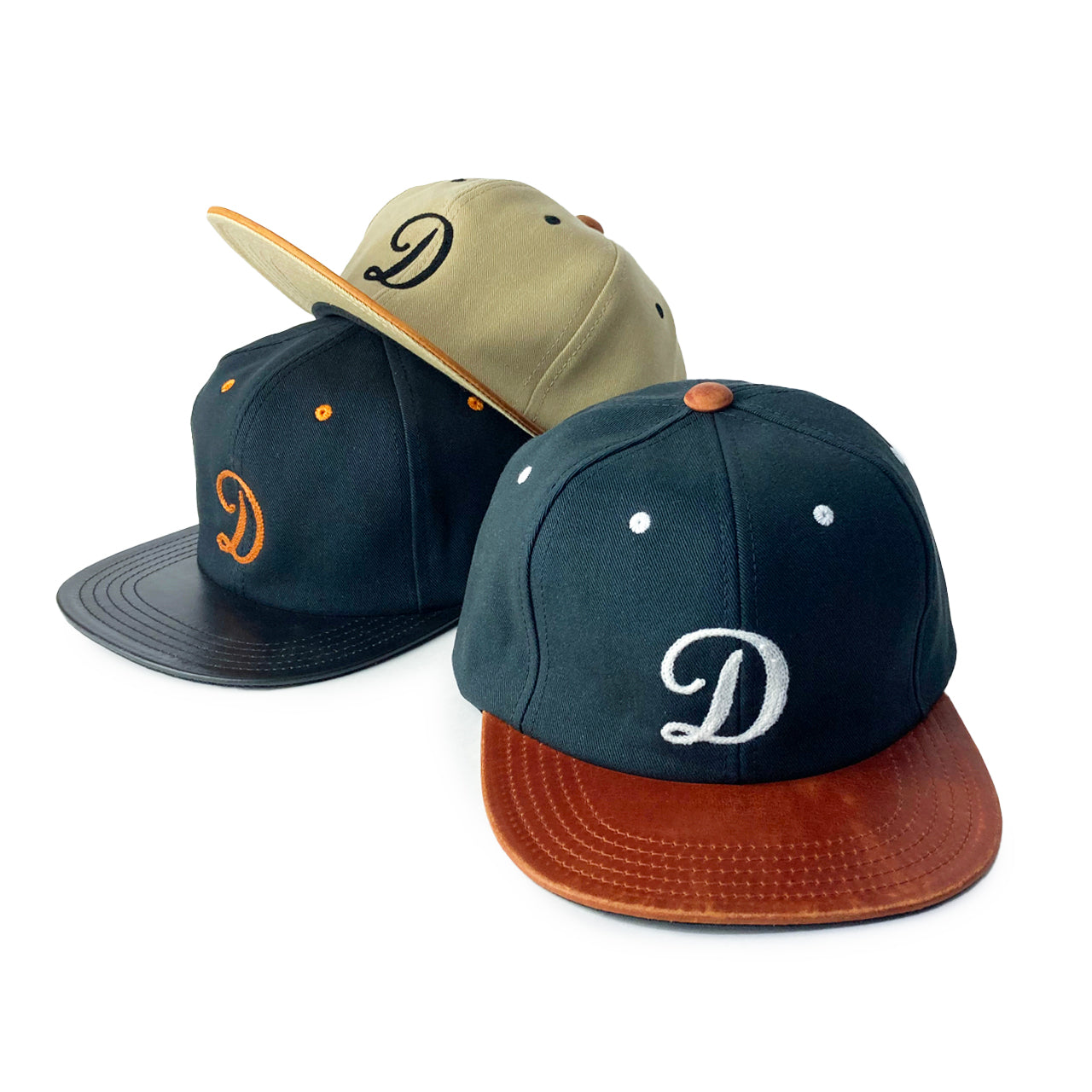 THE H.W.DOG&CO./2TONE LEATHER COTTON CAP/D-00796